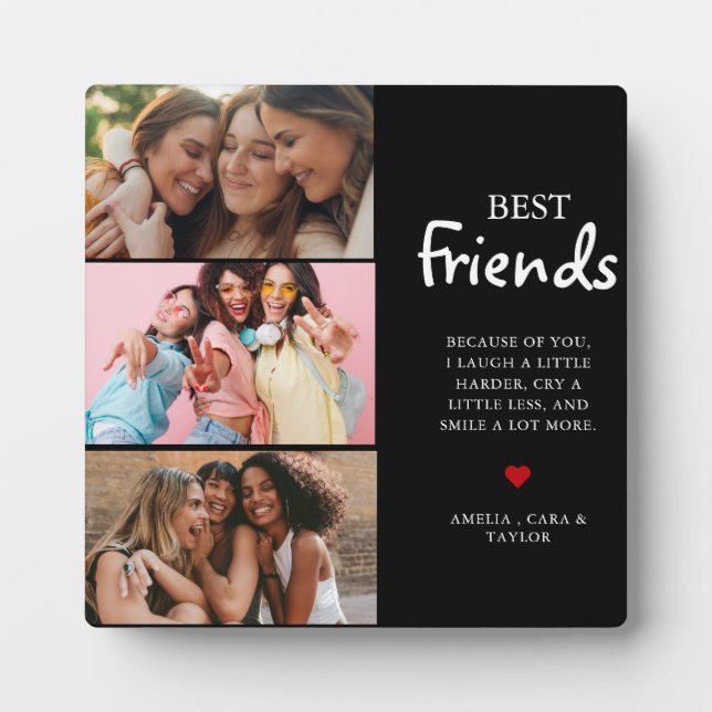 Modern Friend Collage Photos Simple Fotoplatte (Vorderseite)