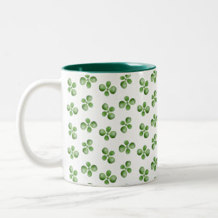 Modern Friendly Green Succulent Blätter auf Weiß Zweifarbige Tasse