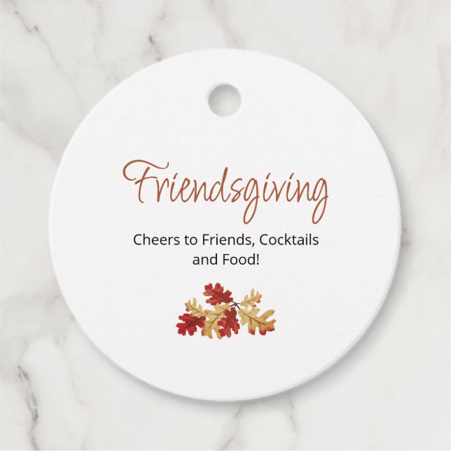 Modern Friendsgiving Fall Foliage Erntedank Geschenkanhänger (Vorderseite)