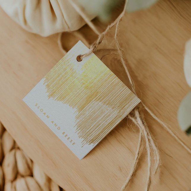 Modern Fringe Geschenkanhänger (Modern Fringe Gold Foil Favor Tags)
