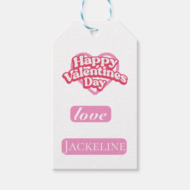Modern Frohe Valentinstag rote Herz Liebe Geschenkanhänger (Vorderseite)