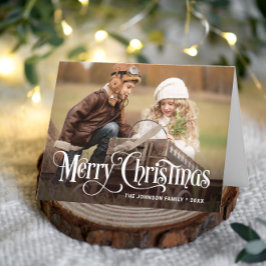 Modern Frohe Weihnachten 2 FOTO Karte