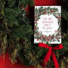 Modern Frohe Weihnachten Roter Berry Botanischer K