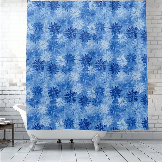 Modern Frosty Blue Duschvorhang (Modern Frosty Blue Shower Curtain.)