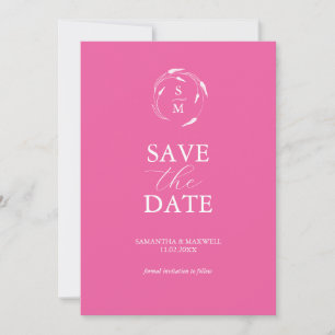 Modern Fuchsia Pink Minimal Save the Date