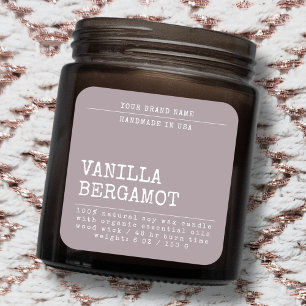 Modern fügen Sie Ihr brandeinfaches Kosmetikkerzen Quadratischer Aufkleber