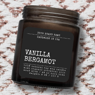 Modern fügen Sie Ihr brandeinfaches Kosmetikkerzen Quadratischer Aufkleber