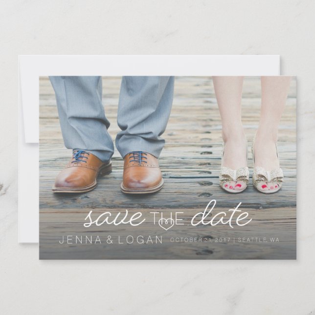 Modern Full Foto Save the Date Card (Vorderseite)