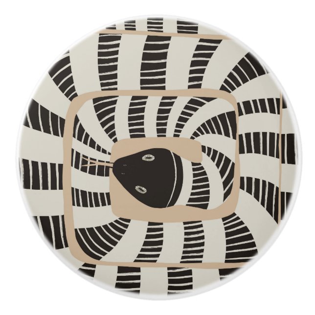 Modern Fun Abstract Striped Snake | Snake Lovers Keramikknauf (Vorderseite)