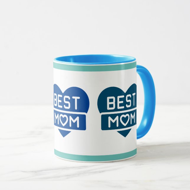 Modern Fun Blues Beste Mama Zwei Tone Tasse (VorderseiteRechts)