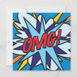 Modern Fun Colorful Comic Book OMG Einladung