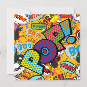 Modern Fun Colorful POP Comic Book Einladung