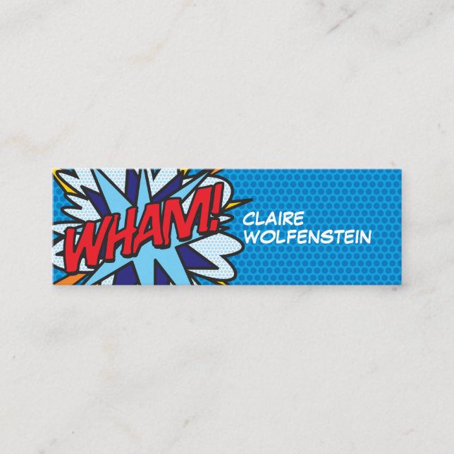 Modern Fun Comic Book WHAM Mini Visitenkarte (Vorderseite)