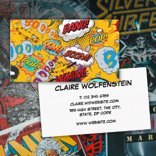 Modern Fun Comic Buchen Farbenfroh Trendy Visitenkarte