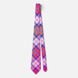 Modern, Fun Diagonal Kariert - Pink Peach Blau Wei Krawatte