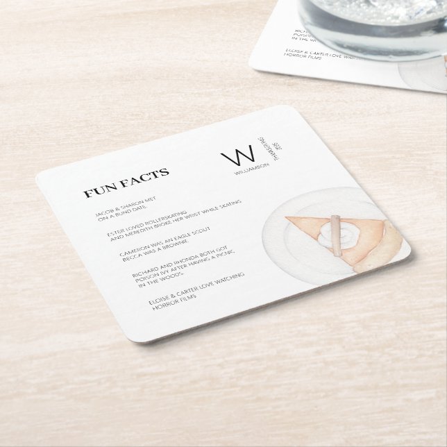 Modern Fun Fakten Erste Pumpkin Pie Erntedank Rechteckiger Pappuntersetzer (angewinkelt)