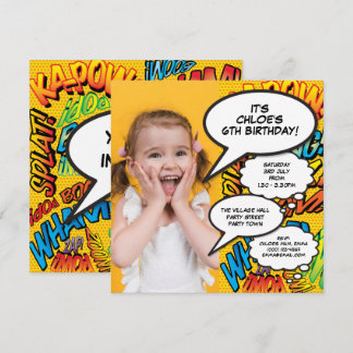 Modern Fun Foto Geburtstagsparty jeder Alterseinla Einladung