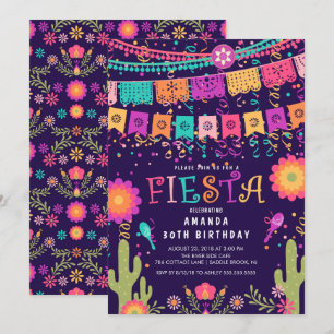 Modern Fun Let's Fiesta Geburtstagsparty Einladung