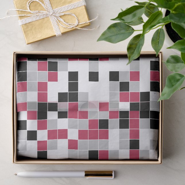 Modern Fun Magenta Geometric Seidenpapier (Geschenk)