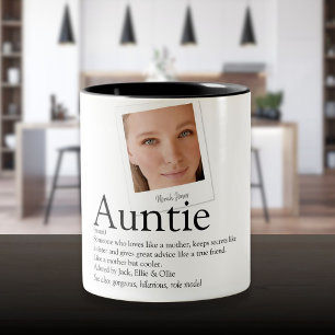 Modern Fun Tante Tuntie Definition Foto Zweifarbige Tasse