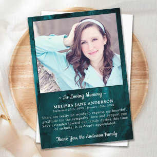 Modern Funeral Foto Sympathy Memorial Dankeskarte