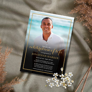 Modern Funeral Photo Celebration of Life Einladung