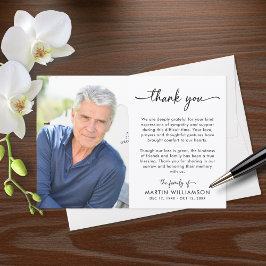 Modern Funeral Photo Thank You Sympathy Dankeskarte
