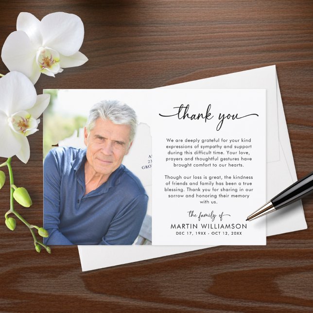 Modern Funeral Photo Thank You Sympathy Dankeskarte (Von Creator hochgeladen)