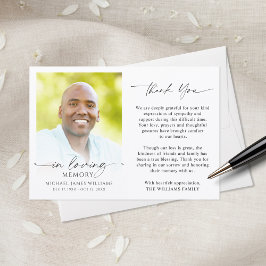 Modern Funeral Thank You In Loving Memory Photo Dankeskarte