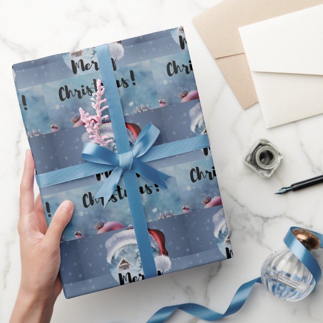 Modern funny cute Christmas reindeer      Geschenkpapier (Schenken)