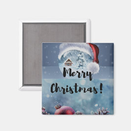 Modern funny cute Christmas reindeer Magnet