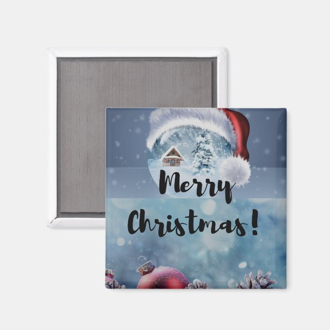 Modern funny cute Christmas reindeer      Magnet (Vorderseite/Rückseite)