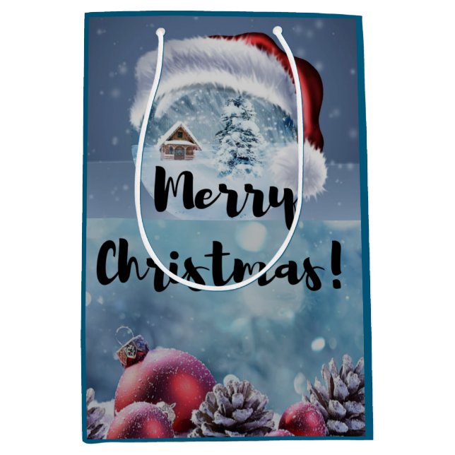 Modern funny cute Christmas reindeer      Mittlere Geschenktüte (Vorderseite)