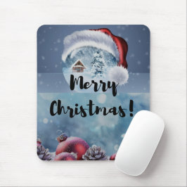 Modern funny cute Christmas reindeer Mousepad