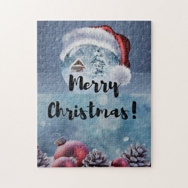 Modern funny cute Christmas reindeer      Puzzle (Vertikal)