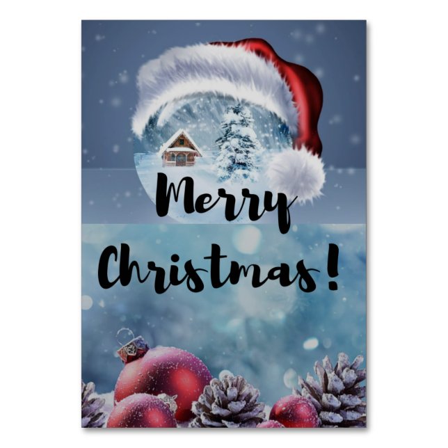 Modern funny cute Christmas reindeer      Tischnummer (Vorderseite)