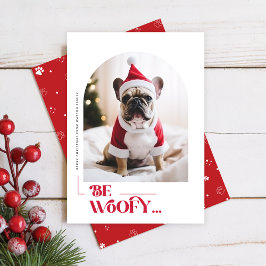 Modern Funny Dog Pet Arch Photo Christmas Feiertagskarte