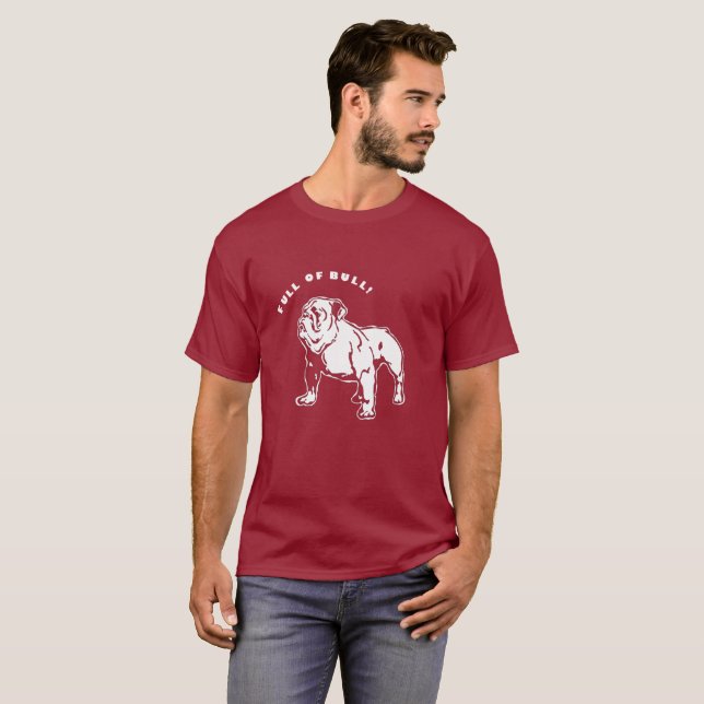 Modern Funny Full Bull English Bulldog Print T-Shirt (Vorne ganz)