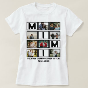 Modern Funny Großmutter Niedlich Mimi 8 Foto Colla T-Shirt
