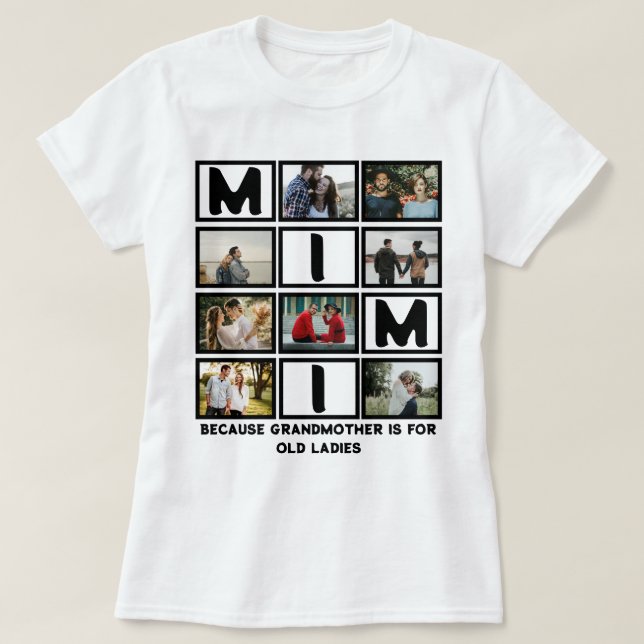 Modern Funny Großmutter Niedlich Mimi 8 Foto Colla T-Shirt (Design vorne)