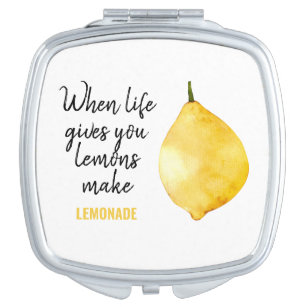 Modern Funny Lemon Gelbes Zitat Taschenspiegel