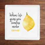 Modern Funny Lemon Yellow Zitat Acryl Tablett<br><div class="desc">Modern Funny Lemon Yellow Zitat</div>