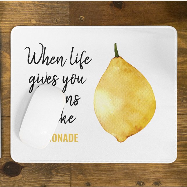 Modern Funny Lemon Yellow Zitat Mousepad (Von Creator hochgeladen)