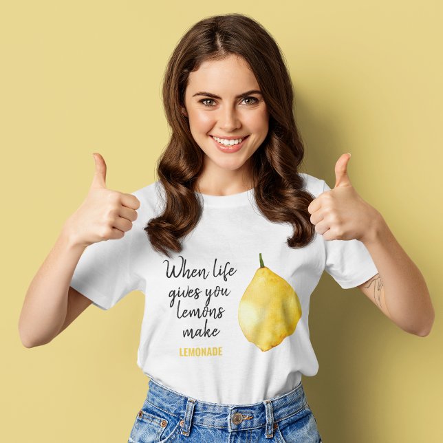 Modern Funny Lemon Yellow Zitat T-Shirt (Von Creator hochgeladen)