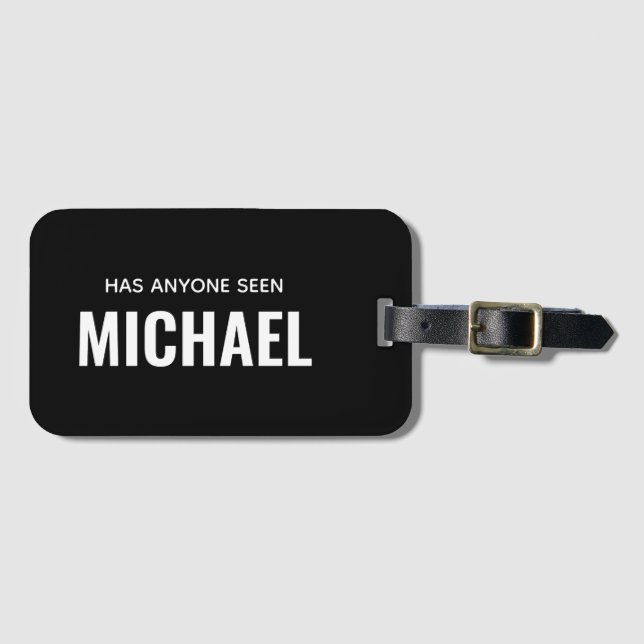 Modern Funny Monogram Personalisiert Name Gepäckanhänger (Vorderseite (Horizontal))