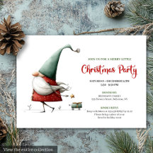 Modern Funny Santa Minimalist Christmas Invitation