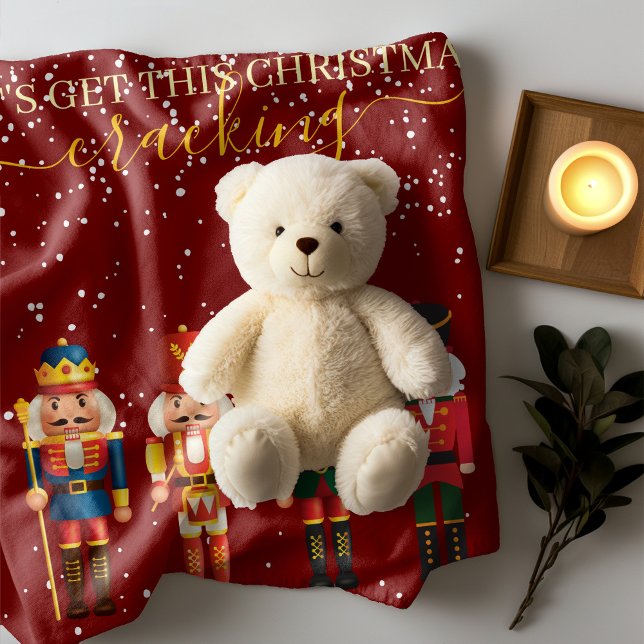Modern Funny Unique Nutcracker Red Christmas Sherpadecke (Von Creator hochgeladen)