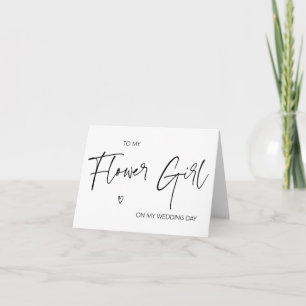 Modern für mein Blumenmädchen an meinem Hochzeitst Karte
