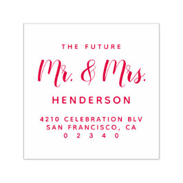Modern Future Mr. & Mrs. Script Rücksendeadresse Permastempel