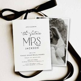 Modern Future Mrs Bridal Shower Photo Invitation Einladung